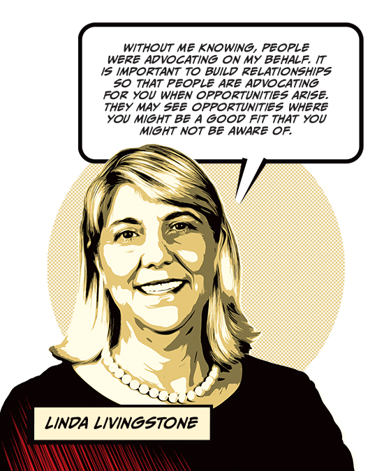 Linda Livingstone as a comic illustration